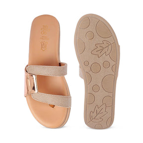 Baf Champagne Casual Platform Flats For Women Tresmode