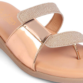 Baf Champagne Casual Platform Flats For Women Tresmode