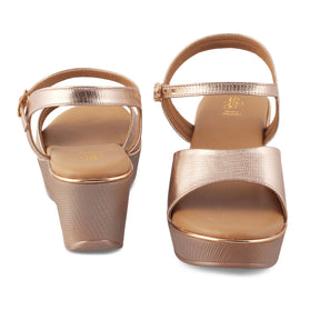 Tresmode-The Bannes Champagne Women's Dress Wedge Sandals Tresmode-Tresmode
