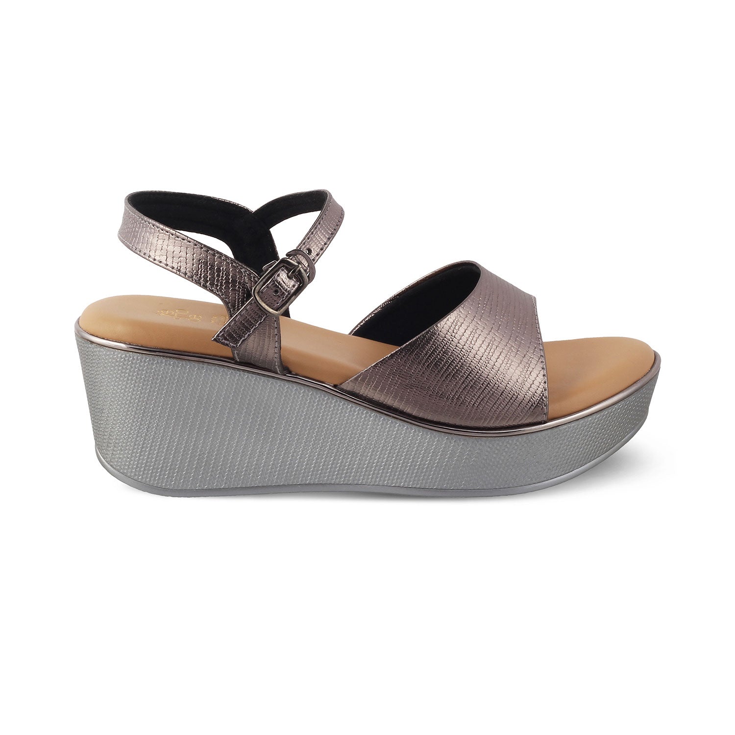 Tresmode-The Bannes Pewter Women's Dress Wedge Sandals Tresmode-Tresmode