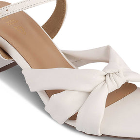 The Boem White Women's Dress Block Heel Sandals