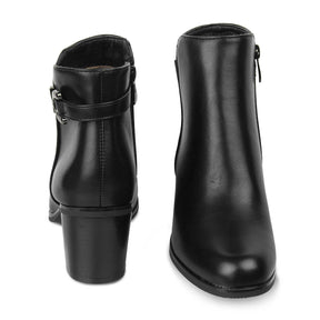 The Bronzo Black Women's Ankle-length Boots Tresmode