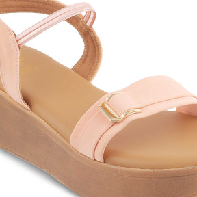Tresmode-The Caen Pink Women's Platform Wedge Sandals Tresmode-Tresmode
