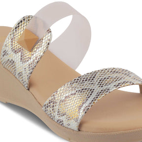 Tresmode-The Chios Beige Women's Casual Wedge Sandals Tresmode-Tresmode