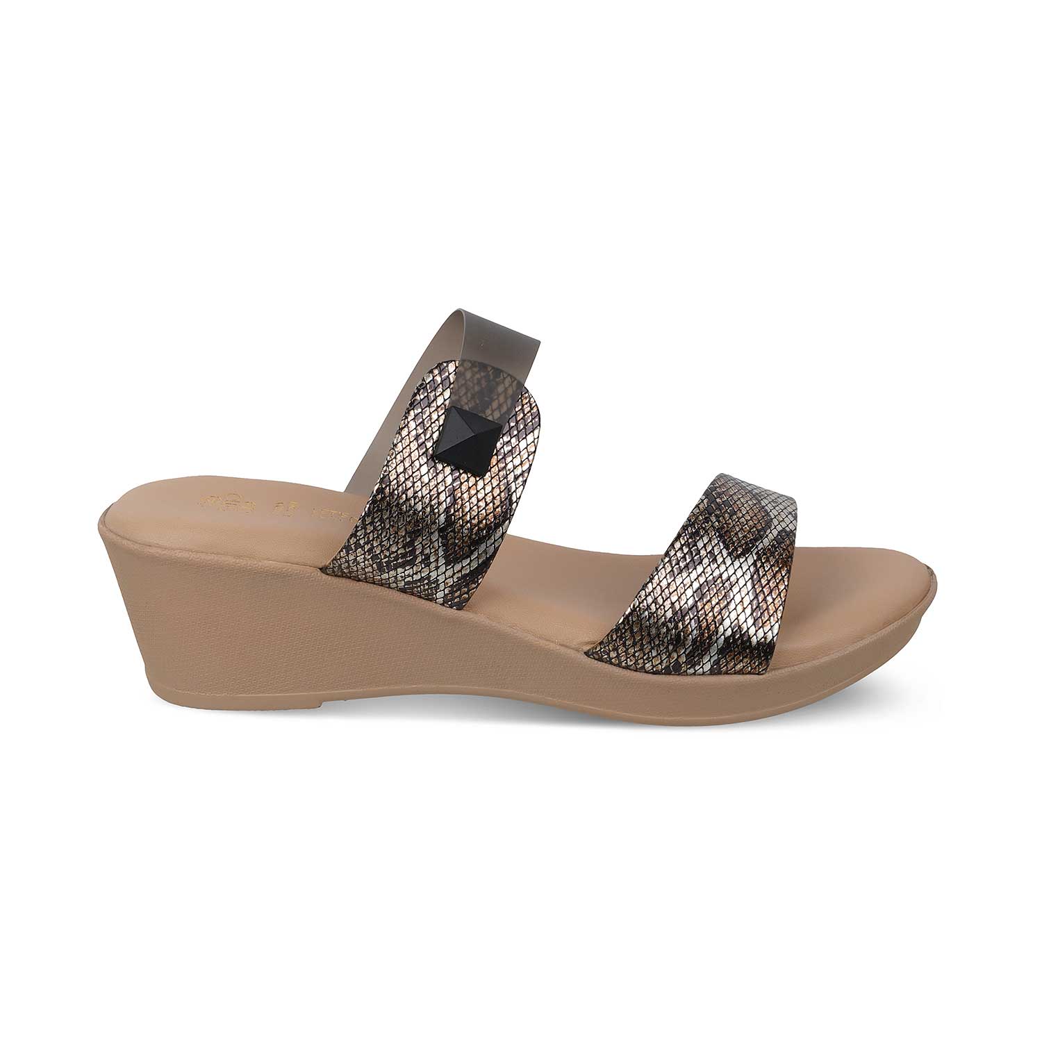 The Chios Black Women's Casual Wedge Sandals Tresmode