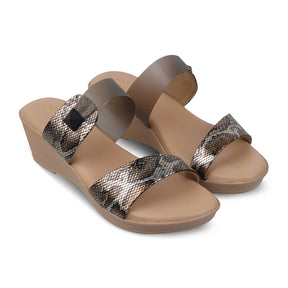 The Chios Black Women's Casual Wedge Sandals Tresmode