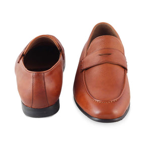 The Douce Tan Men's Leather Penny Loafers Tresmode