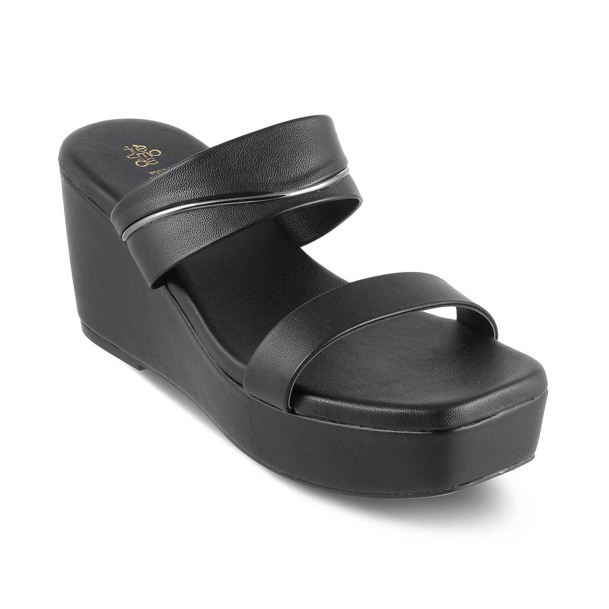 The Fame Black Women's Dress Wedge Sandals Tresmode