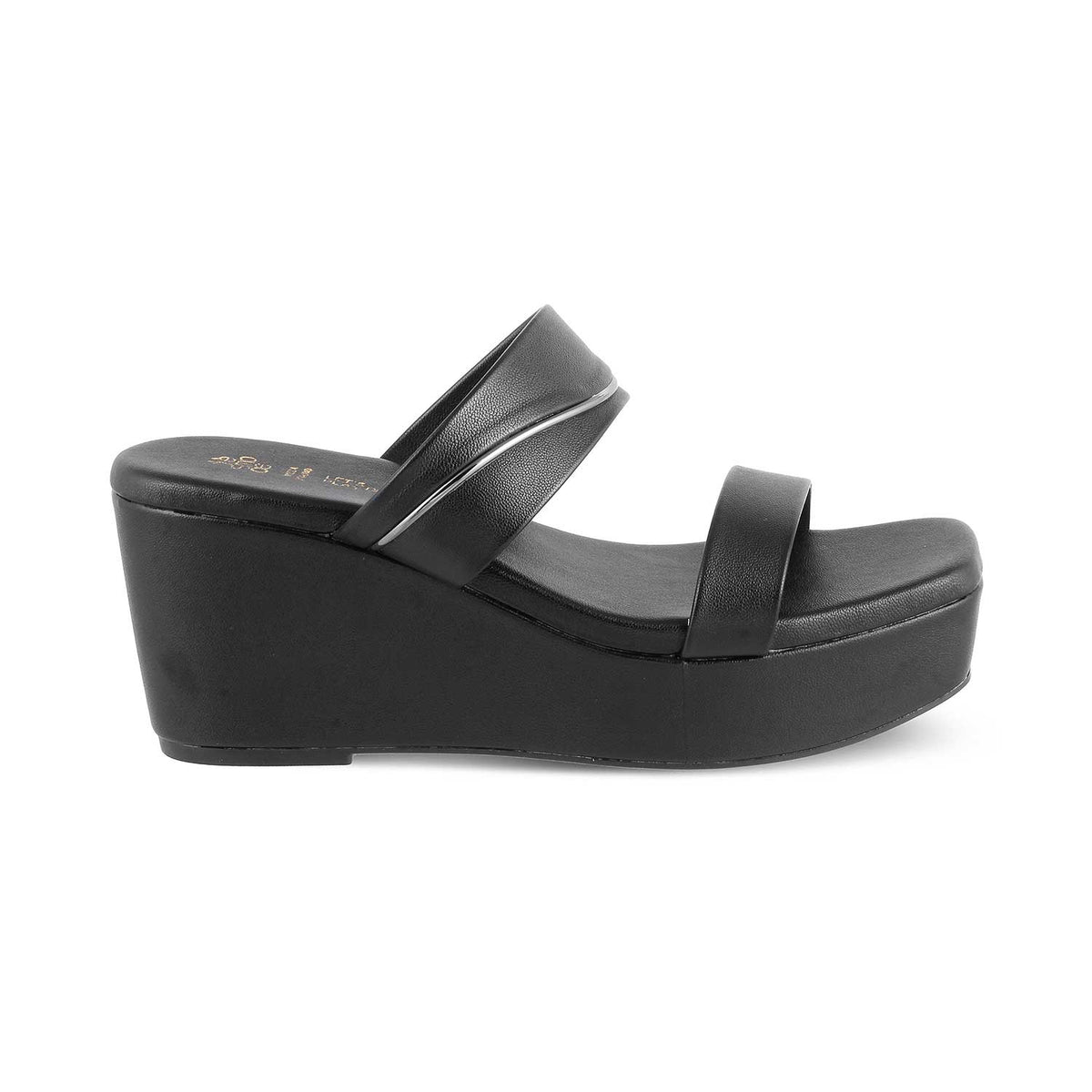 The Fame Black Women's Dress Wedge Sandals Tresmode