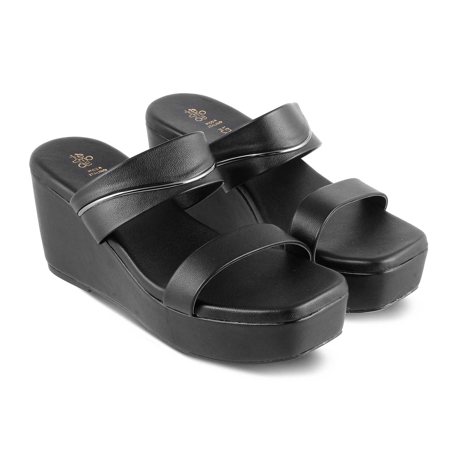The Tofame Black Women's Dress Wedge Sandals Tresmode