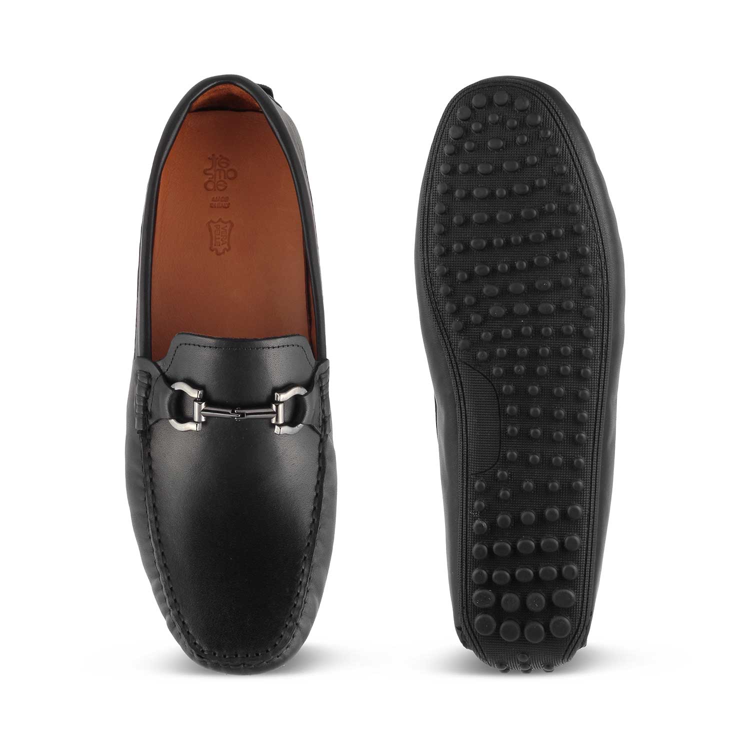 Tresmode-The Fivmico Black Men's Leather Driving Loafers Tresmode-Tresmode