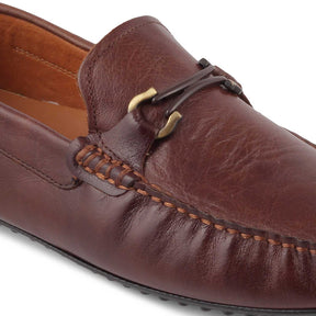 Tresmode-The Fivmico Tan Men's Leather Driving Loafers Tresmode-Tresmode