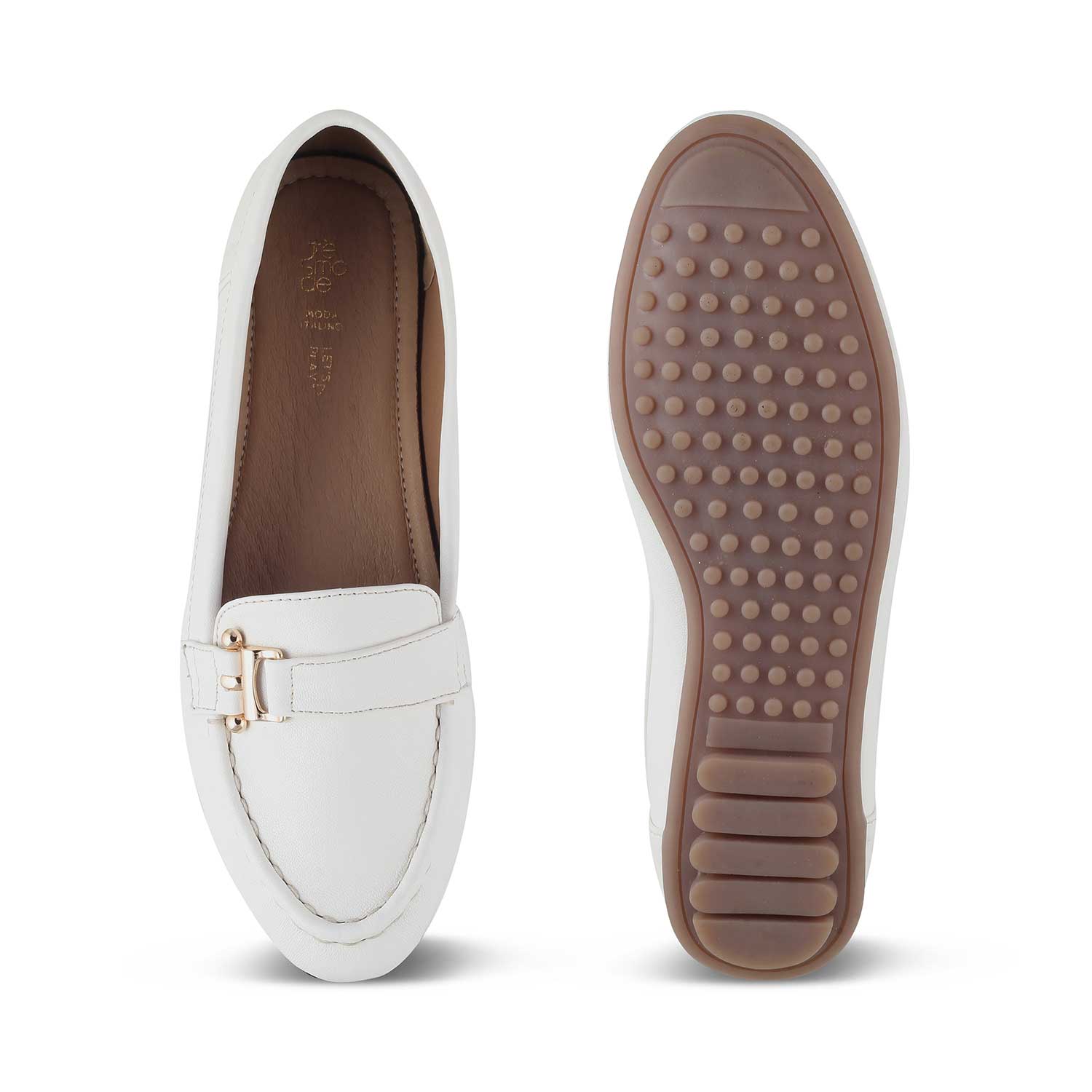 The Lativa White Women's Dress Loafers Tresmode