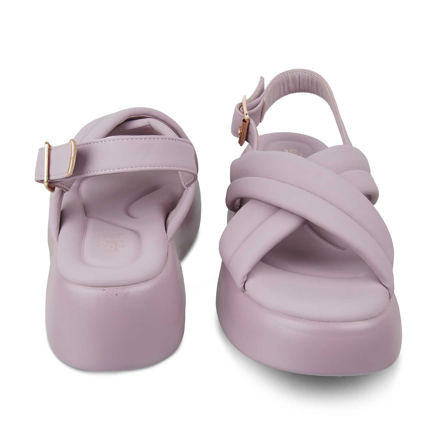 The Lonir Purple Women's Dress Wedge Sandals Tresmode