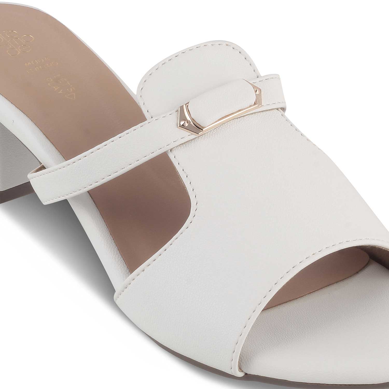 The Miso White Women's Dress Block Heel Sandals Tresmode