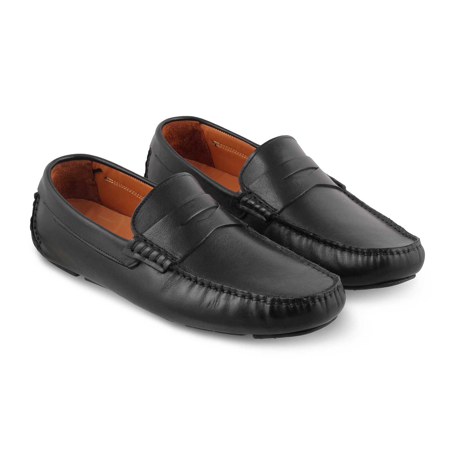 Tresmode-The Porta Black Men's Leather Driving Loafers Tresmode-Tresmode