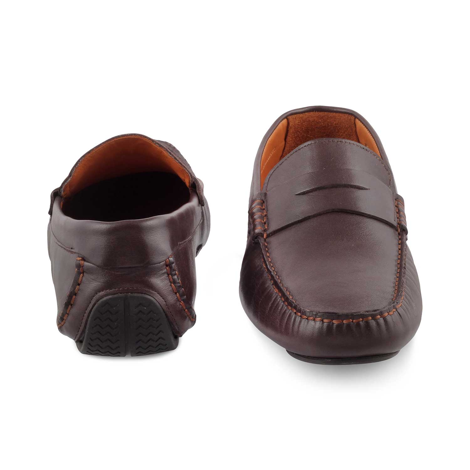 Tresmode-The Porta Brown Men's Leather Driving Loafers Tresmode-Tresmode