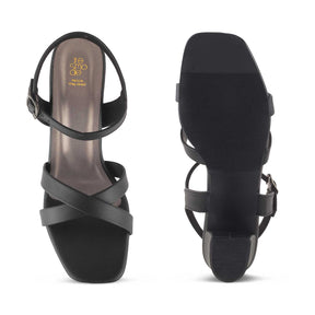 Tresmode-The Roche Black Women's Dress Block Heel Sandals Tresmode-Tresmode