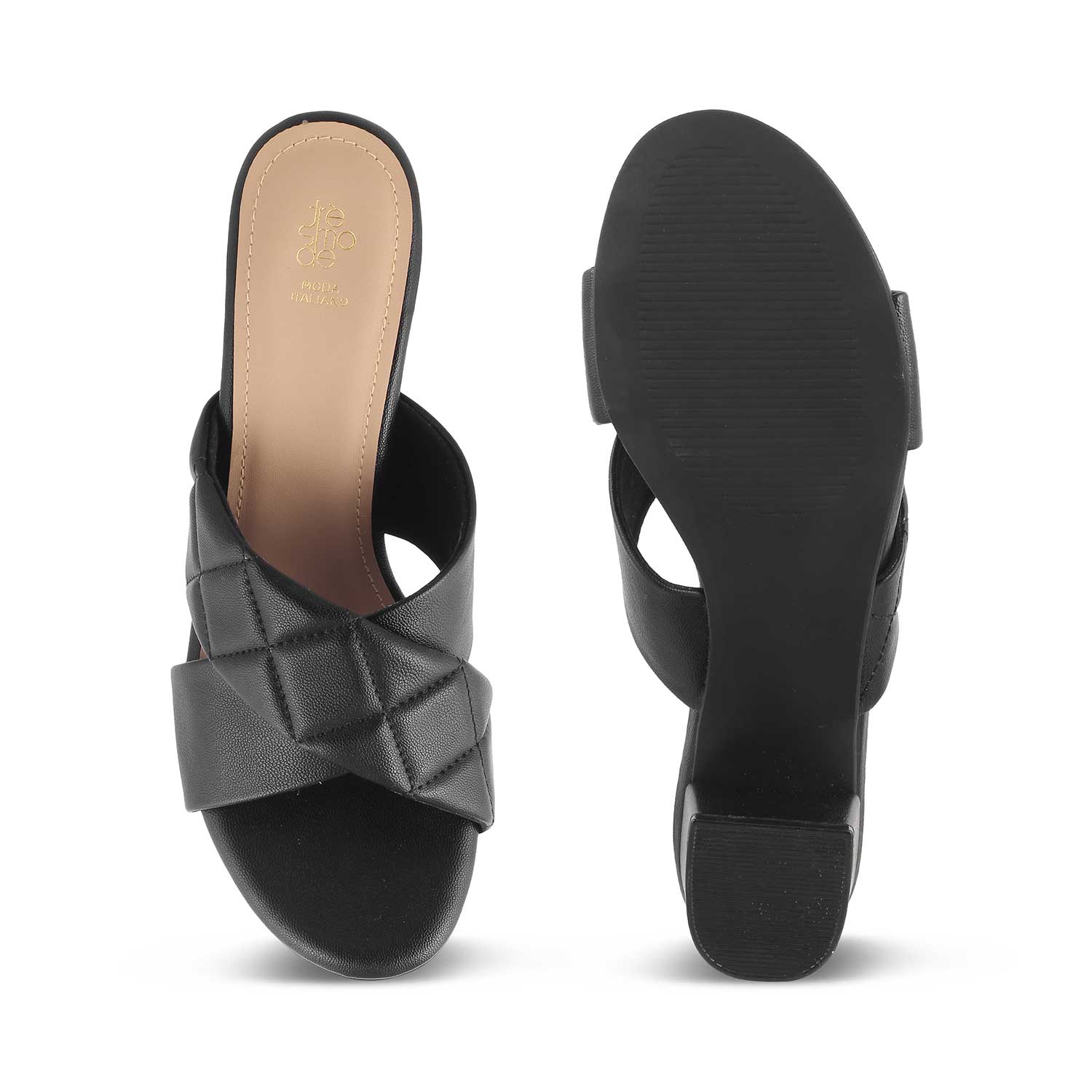 Tresmode-The Romi Black Women's Dress Block Heel Sandals Tresmode-Tresmode