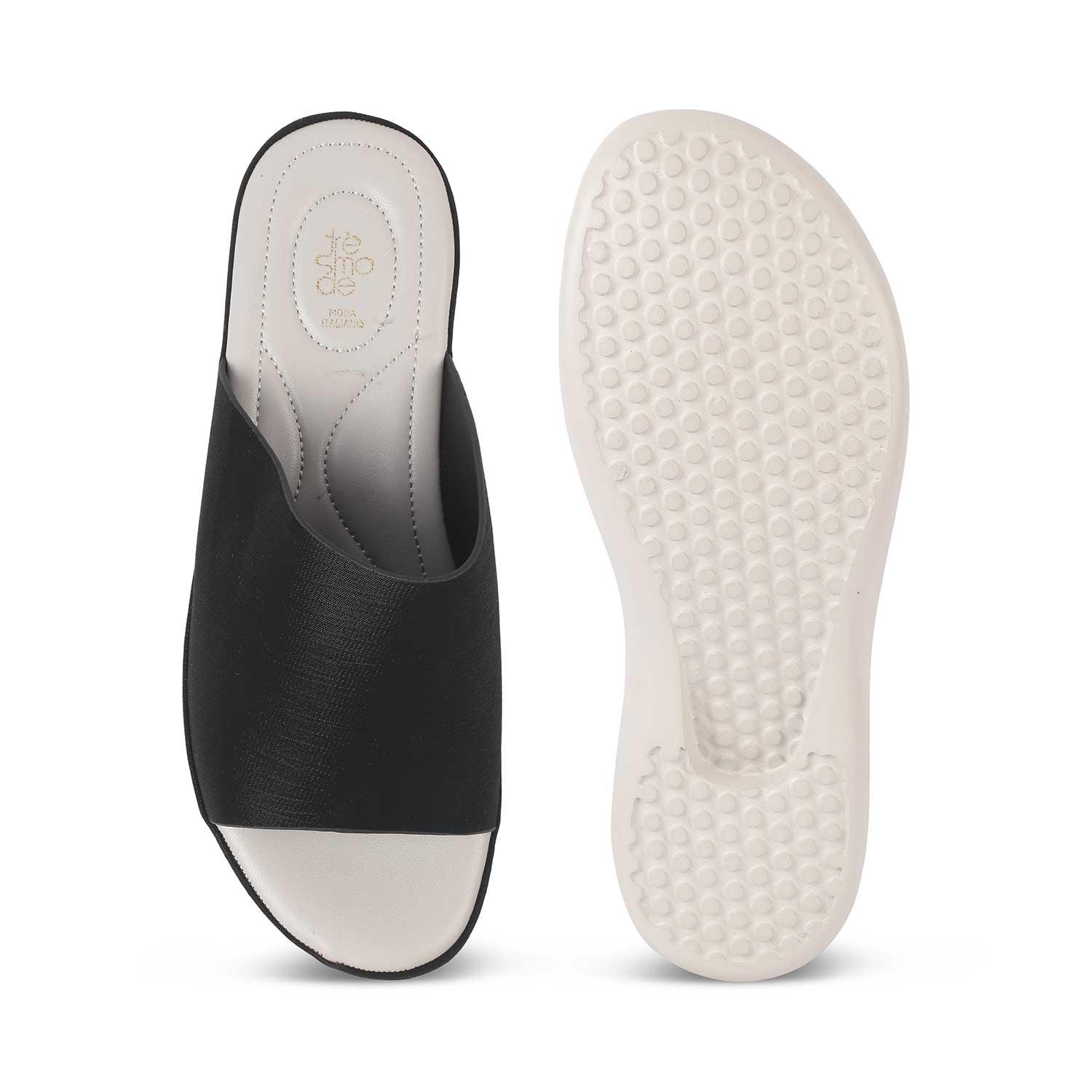 Sanned Black Casual Wedges For Women Tresmode