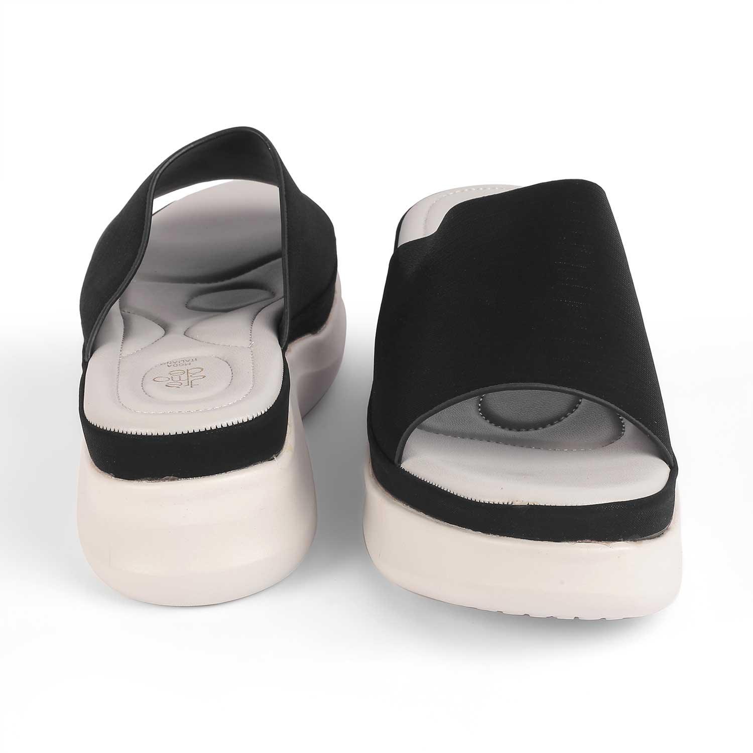 Sanned Black Women's Ultra-comfortable Casual Wedges Tresmode