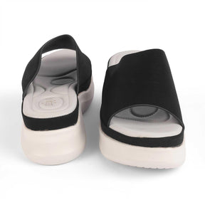Sanned Black Women's Ultra-comfortable Casual Wedges Tresmode