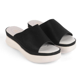 Sanned Black Women's Versatile Wedges Tresmode