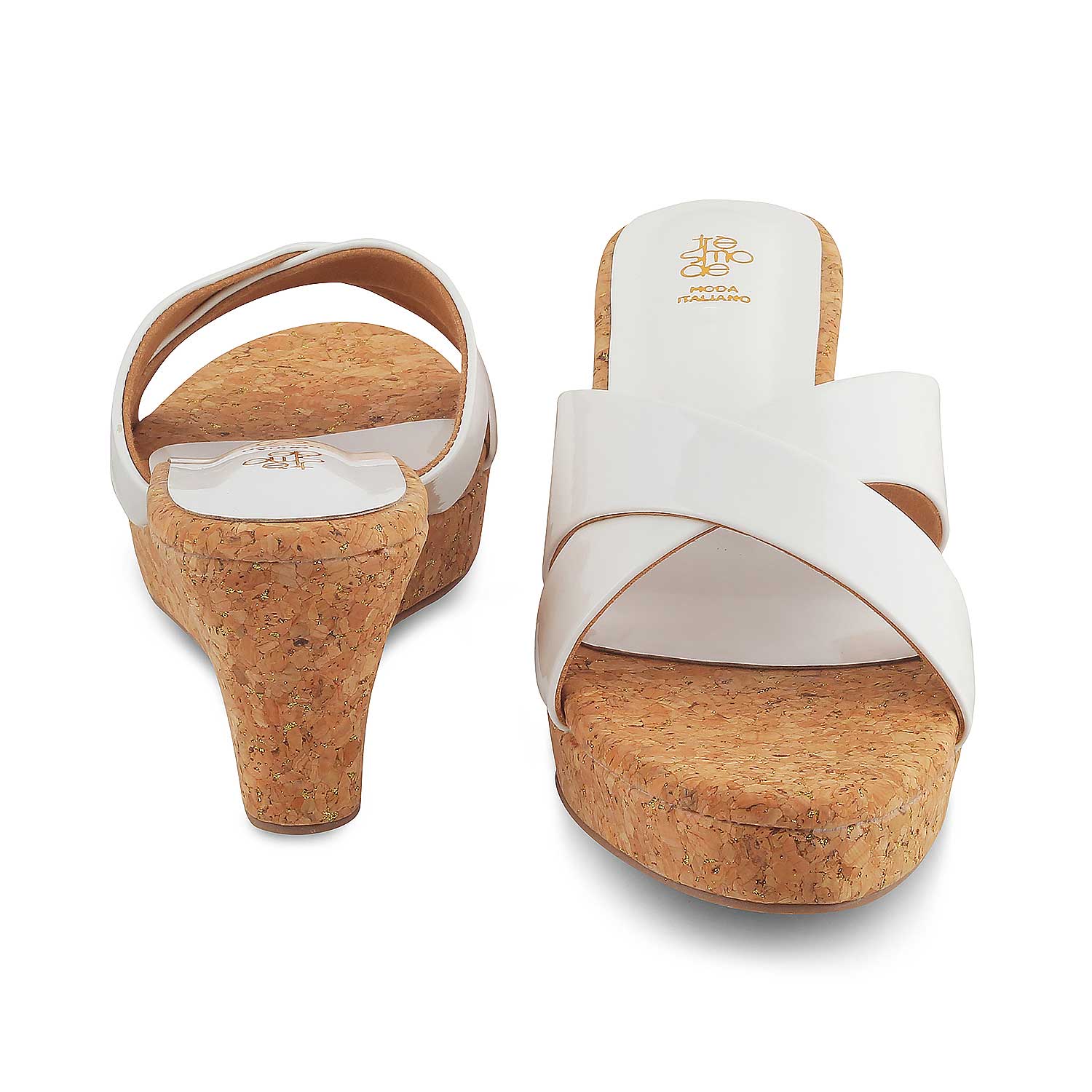 Tresmode-The Simi White Women's Dress Wedge Sandals Tresmode-Tresmode
