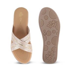 The Slide Gold Women's Casual Flats Tresmode