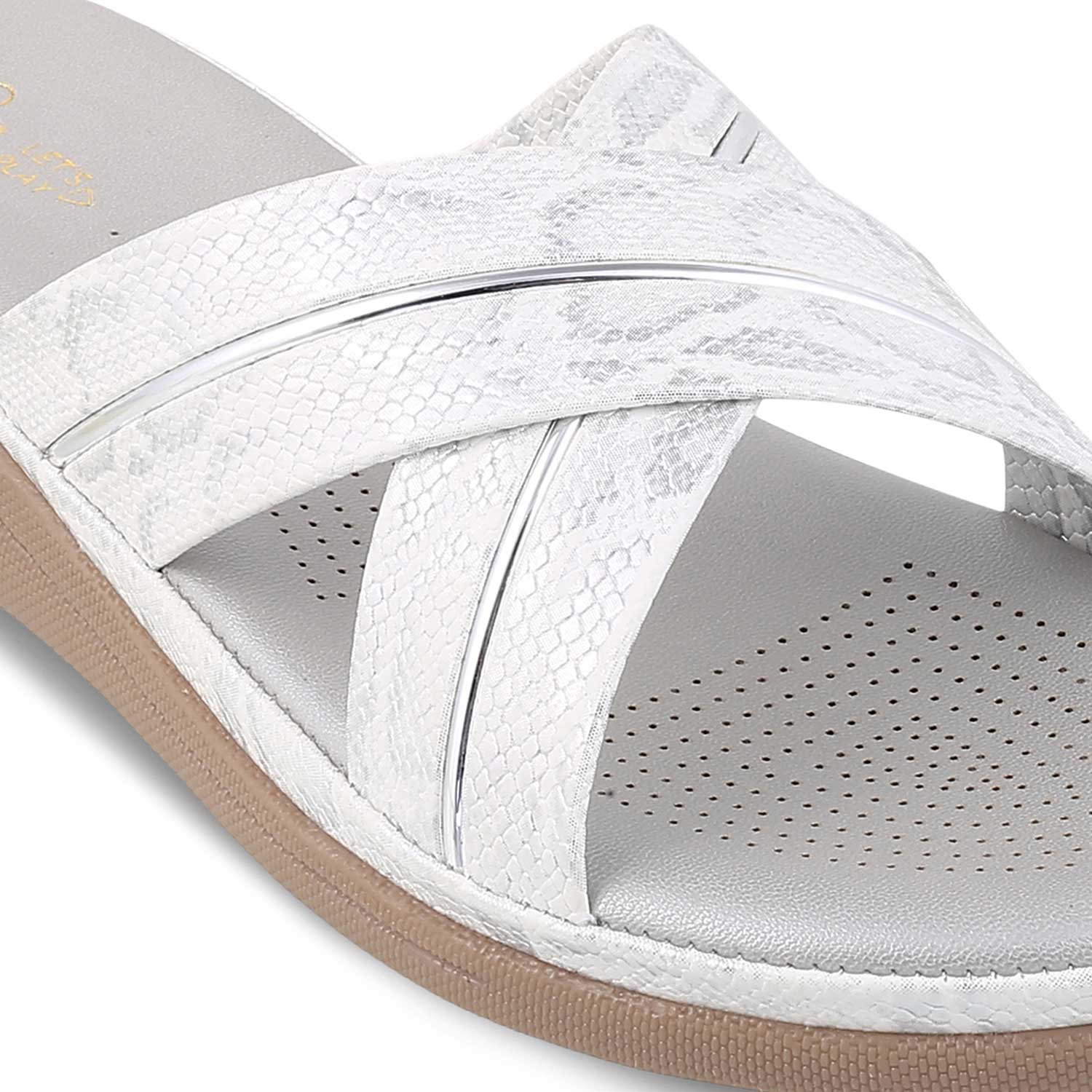 The Slide Silver Women's Casual Flats Tresmode