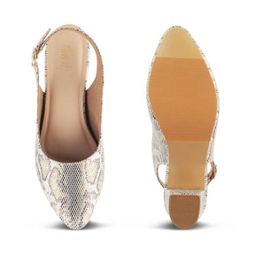 Tresmode-The Snump Gold Women's Dress Block Heel Pump Sandals Tresmode-Tresmode