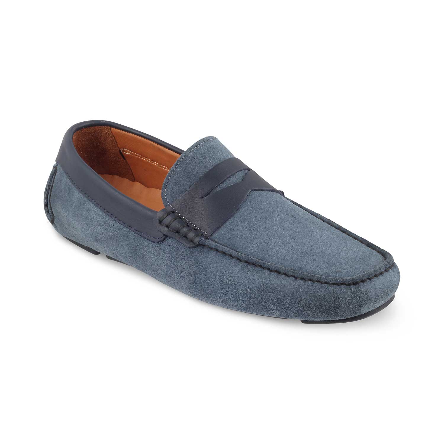 Tresmode-The Tirbutin Blue Men's Leather Driving Loafers Tresmode-Tresmode