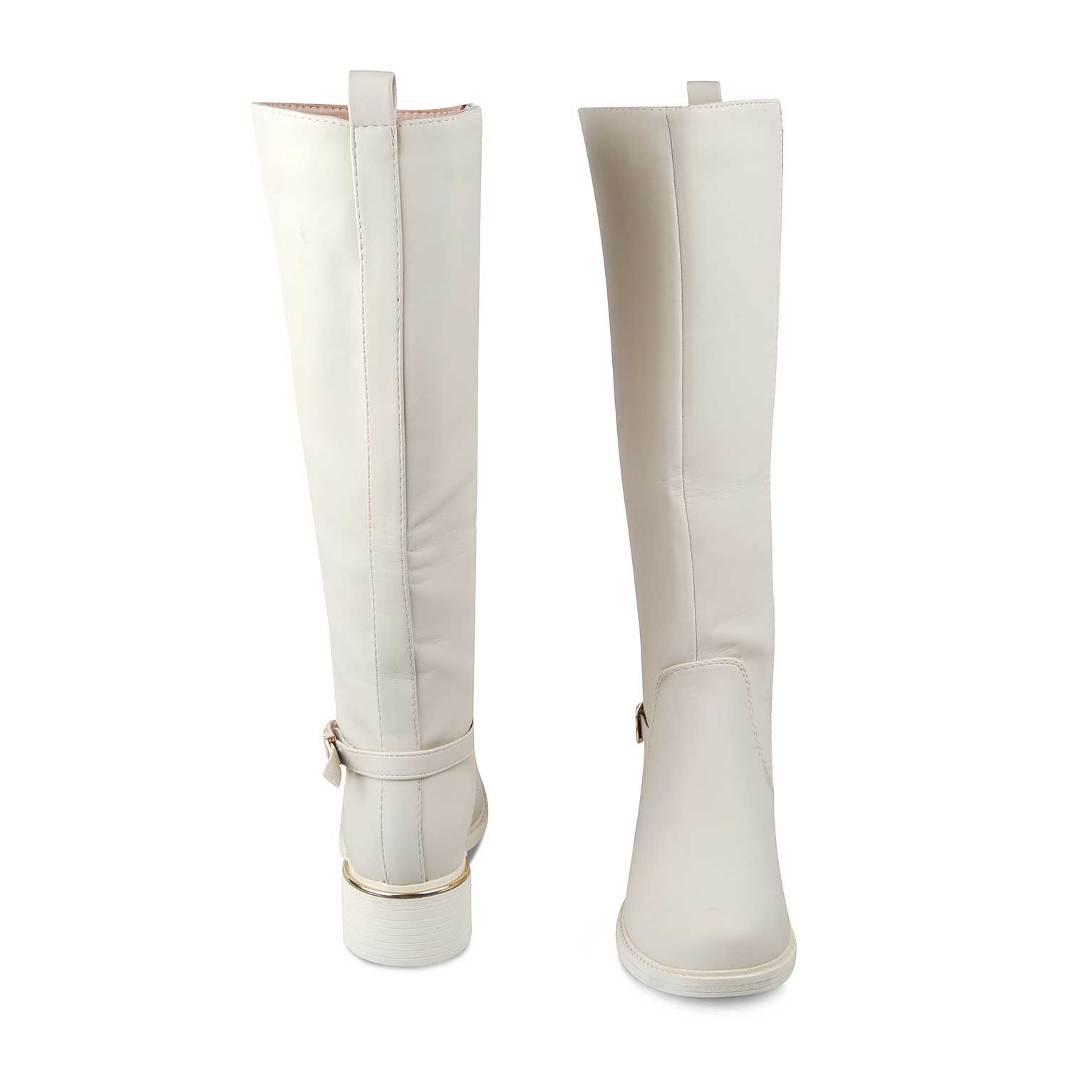 The Tloin Beige Women's Knee-length Boots Tresmode