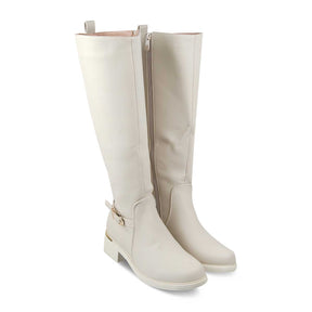 The Tloin Beige Women's Knee-length Boots Tresmode