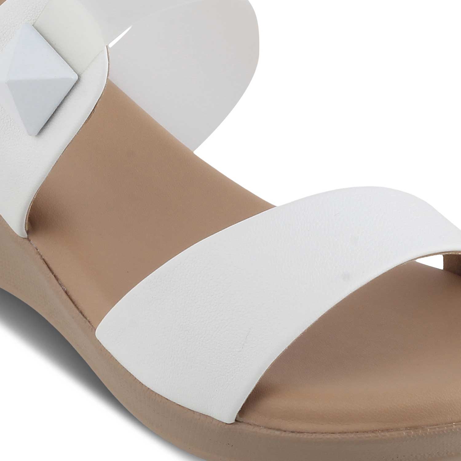 The Vios White Women's Dress Wedge Sandals Tresmode