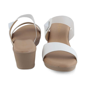 The Vios White Women's Dress Wedge Sandals Tresmode