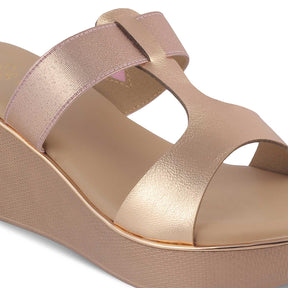 Tresmode-The Volos Champagne Women's Dress Wedge Sandals Tresmode-Tresmode