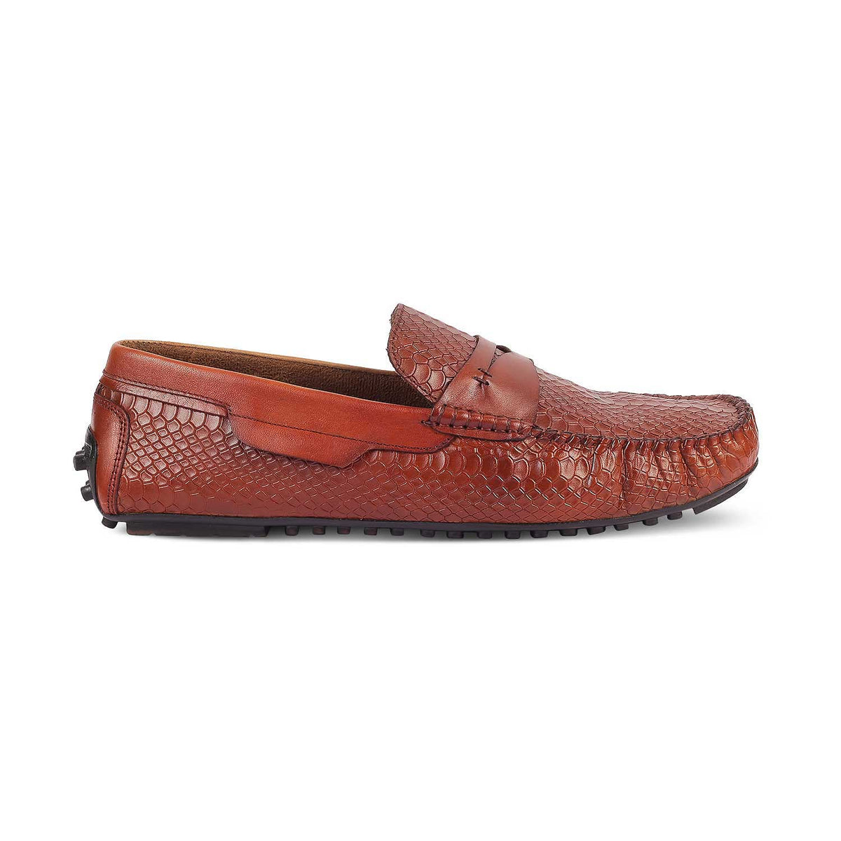 The Argon Tan Men's Leather Driving Loafers Tresmode