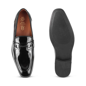 The Biden Black Men's Leather Loafers Tresmode