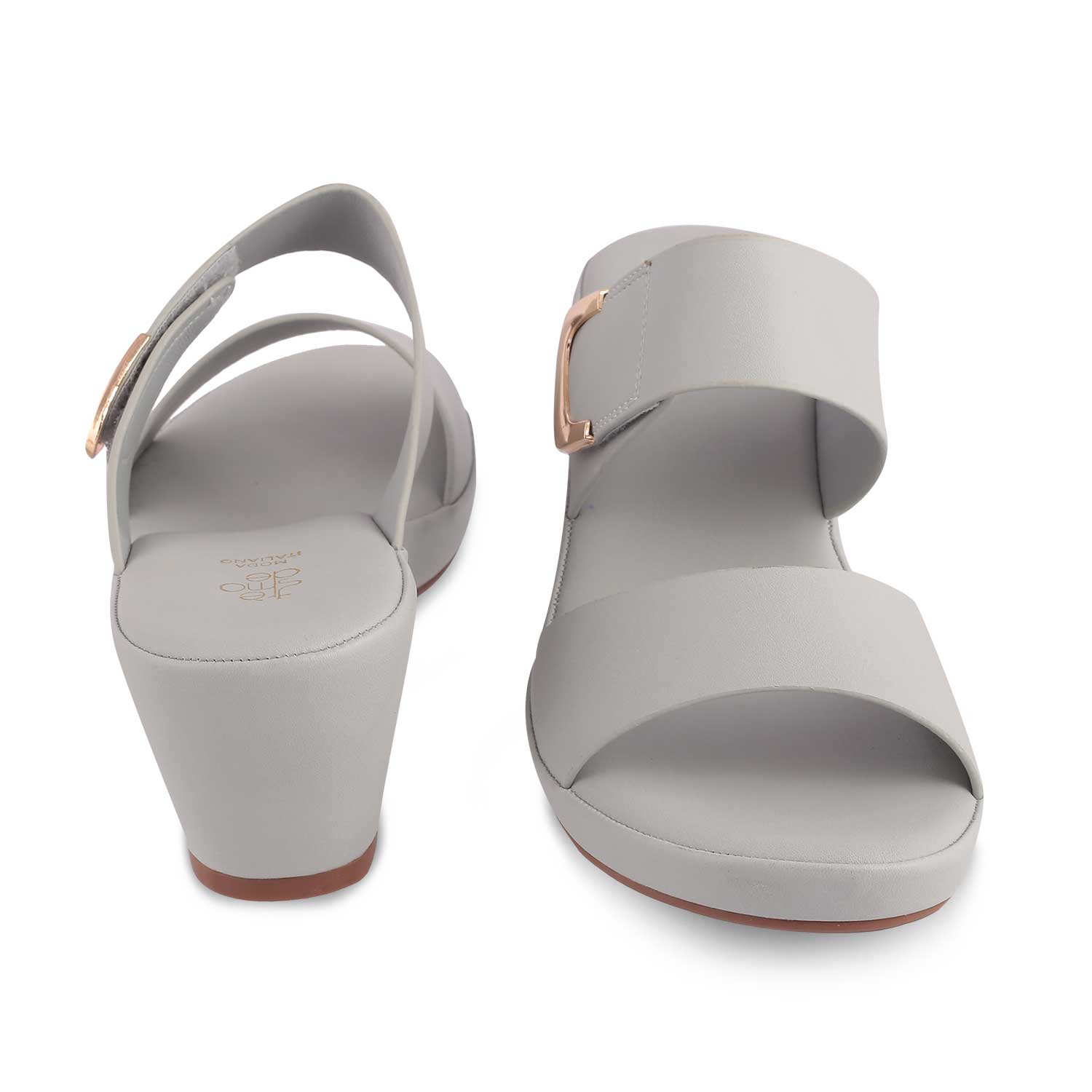 The Bona Grey Women's Casual Block Heel Sandals Tresmode