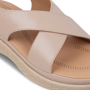 The Havit Beige Women's Casual Wedge Sandals Tresmode