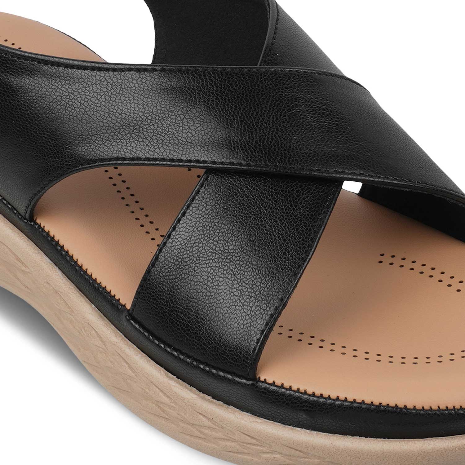 The Havit Black Women's Casual Wedge Sandals Tresmode