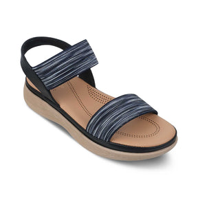 The Hintle Black Women's Casual Wedge Sandals Tresmode