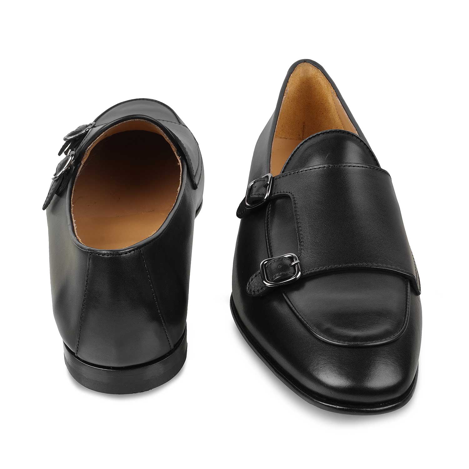 The Maccabeo Black Men's Handcrafted Double Monk Shoes Tresmode