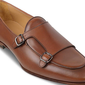 The Maccabeo Brown Men's Handcrafted Double Monk Shoes Tresmode