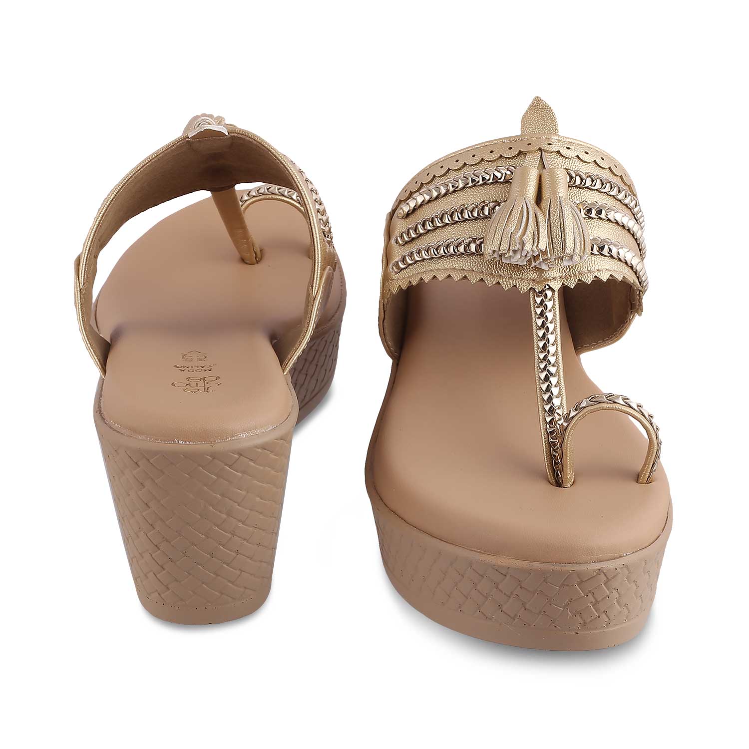 The Makol Gold Women's Dress Wedge Sandals Tresmode