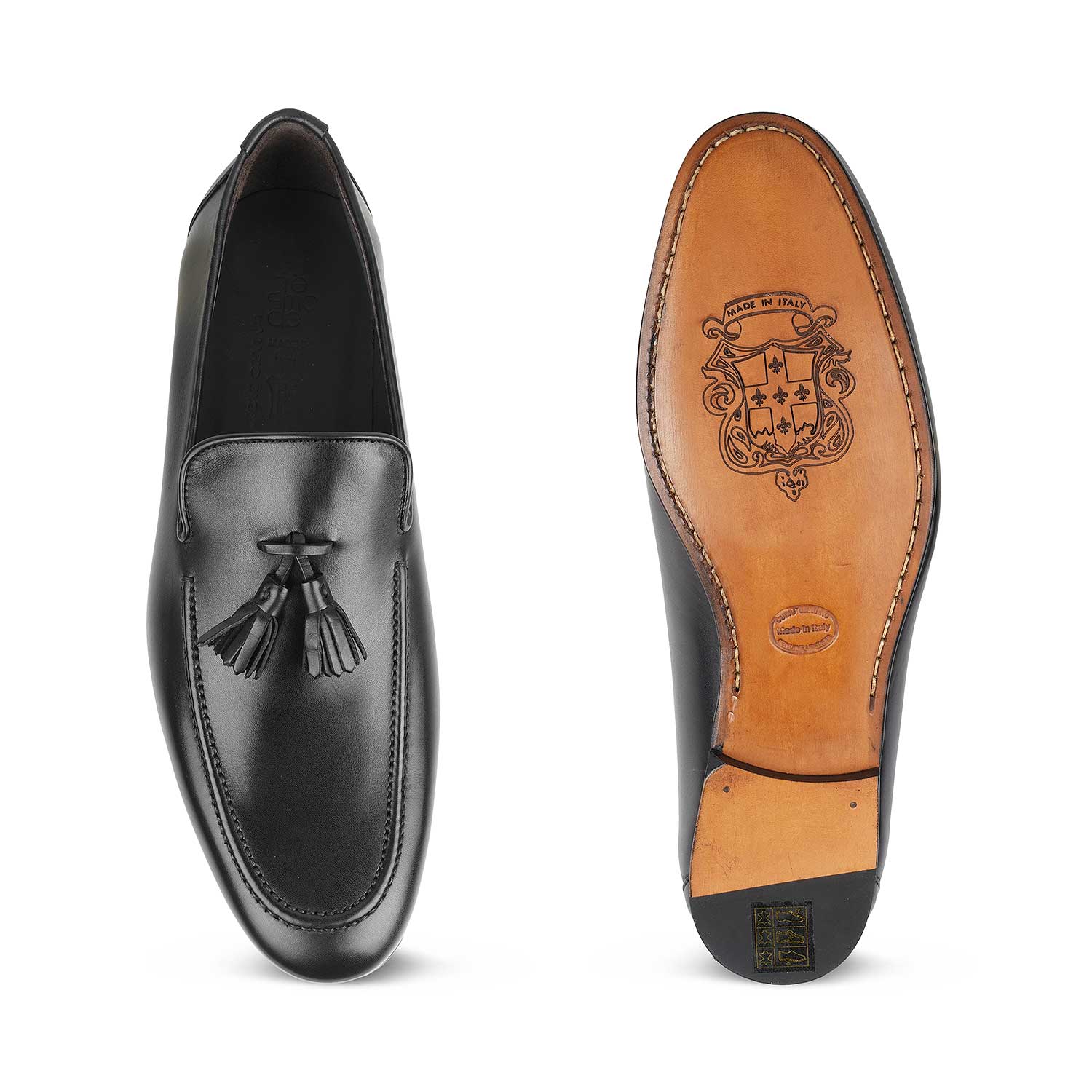 The Mancio Black Men's Handcrafted Leather Loafers Tresmode