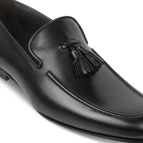 The Mancio Black Men's Handcrafted Leather Loafers Tresmode
