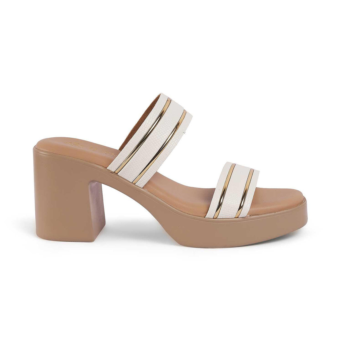 Mauro White Women's Block Heel Sandals Tresmode