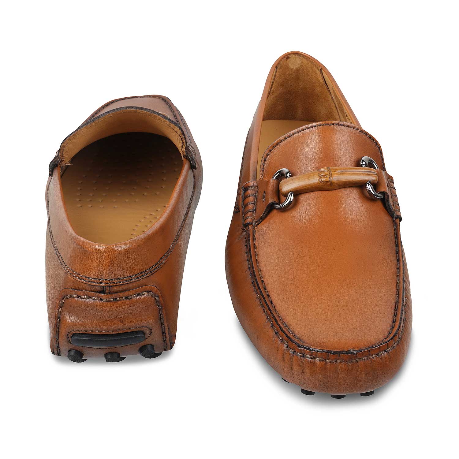 The Mirocleto Tan Men's Handcrafted Leather Driving Loafers Tresmode